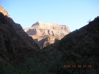 view from Bright Angel trail -- Mighty Colorado River from Silver Bridge