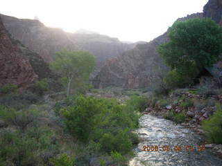 14 5t8. view from Bright Angel trail -- view from Silver Bridge -- Mighty Colorado River