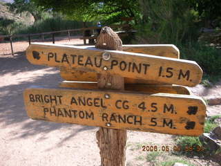 Indian Gardens -- sign to Plateau Point
