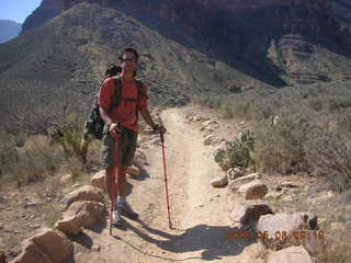 73 5t8. trail to Plateau Point -- friendly hiker
