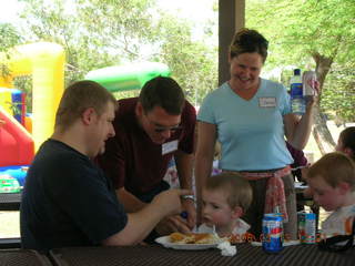 SAP/Khimetrics picnic -- Larry, Jim, Sharon