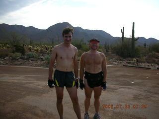 Christian Hissler  with Adam at Lost Dog Wash parking lot