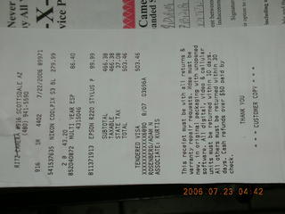 11 5vq. receipt for Coolpix camera