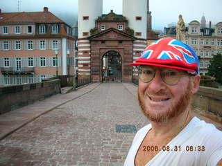 364 5wx. morning run in Heidelberg -- bridge to castle -- Adam -- Germany