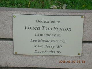 Curtis Arboretum -- memorial bench sign