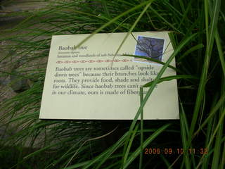 Philadelphia Zoo -- baobab sign