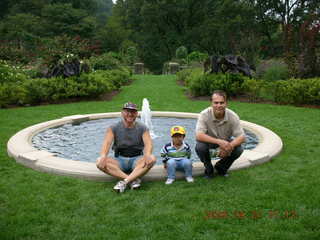 Morris Arboretum -- Adam, Gaby, Ivan at rose garden fountain