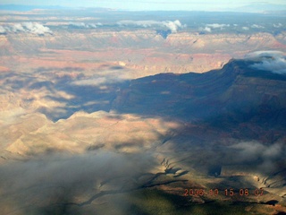 526 5yf. aerial -- clouds in the Grand Canyon