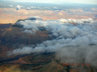 532 5yf. aerial -- clouds in the Grand Canyon