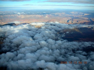 538 5yf. aerial -- clouds in the Grand Canyon