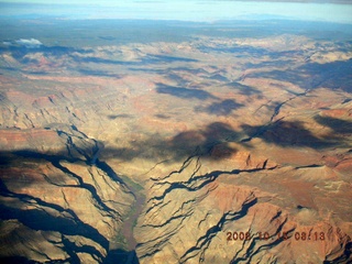 547 5yf. aerial -- cloud shadows in the Grand Canyon