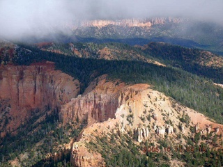 aerial -- Bryce Canyon and clouds