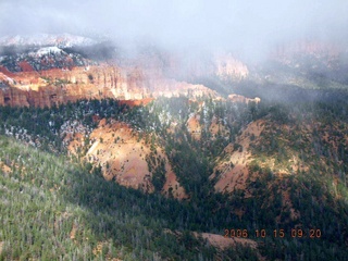 aerial -- Bryce Canyon with clouds