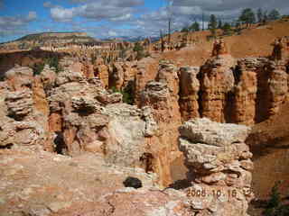 Bryce Canyon -- trail closure sign and rock slide -- Navajo loop