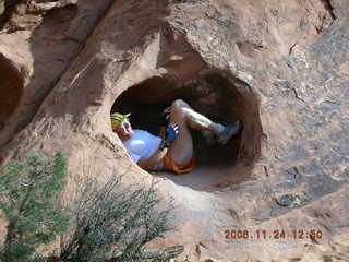 Arches National Park -- Adam in a rock