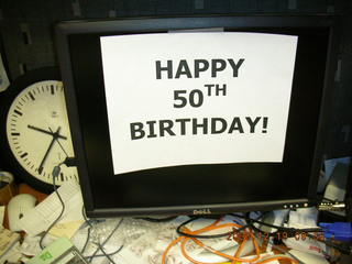 252 60k. Happy 50th birthday sign