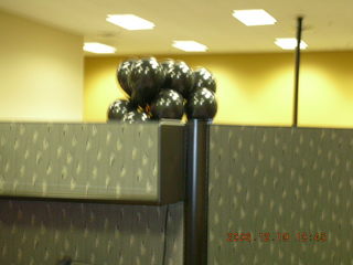 255 60k. Happy 50th birthday black balloons over the wall