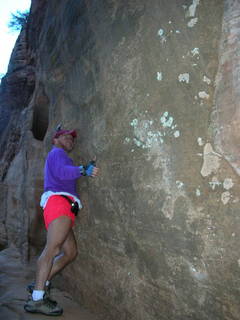 Possom Hollow -- Adam climbing down