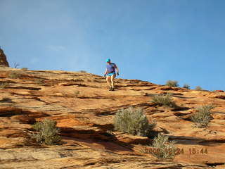 Zion National Park -- slickrock slope -- Adam