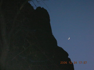 Zion National Park -- riverside walk -- moon