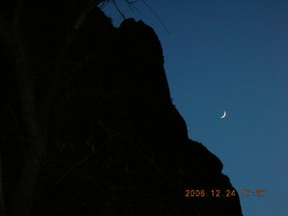 Zion National Park -- riverside walk -- moon