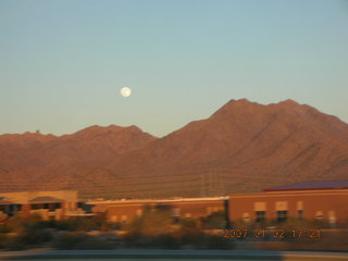 Zion National Park -- small moon (on left)