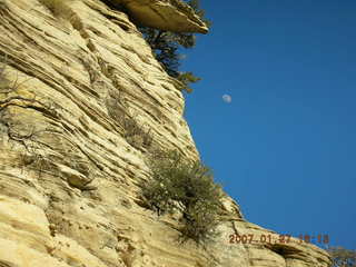 Zion National Park -- riverside walk -- moon
