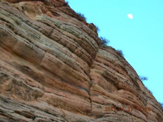 Zion National Park -- riverside walk -- moon