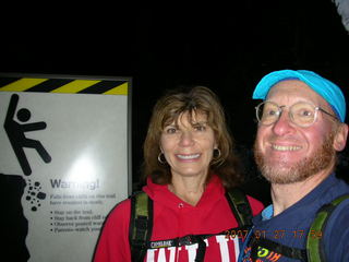 458 61t. Zion National Park - Observation Point hike - sign, Nancy, Adam