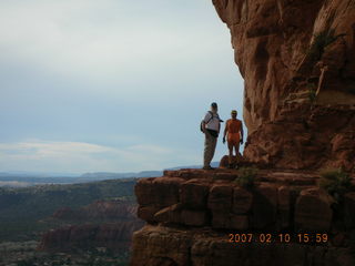 491 62a. Sedona -- Cathedral Rock hike -- Adam on the ledge