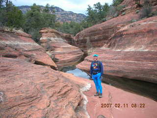 501 62b. Sedona -- Secret Canyon hike -- slot canyon -- Adam