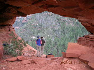 Sedona -- Secret Canyon hike -- Adam climbing slickrock