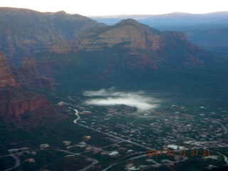 aerial -- Sedona around sunrise