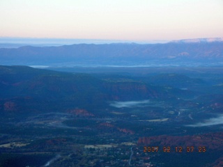 aerial -- Sedona around sunrise