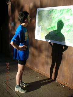 Lost Dog Wash -- Thomas Veit at the trailhead map