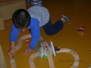 262 634. Gaby's fourth birthday -- Gaby and trains