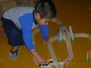 263 634. Gaby's fourth birthday -- Gaby and trains