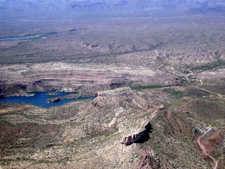 aerial around Phoenix, Lake Pleasant, from n4372j