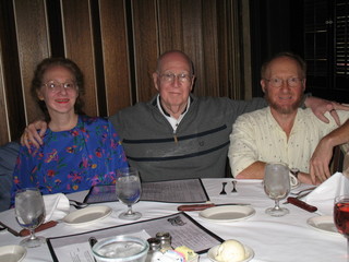 Adam, Betsy, Gaby at Greek restaurant