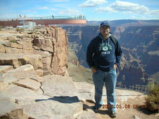 8 656. Anirban and Skywalk at Grand Canyon West