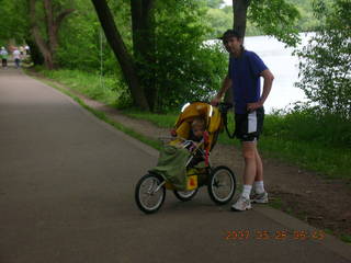 Steve Kelker and Cody at Lake Harriet