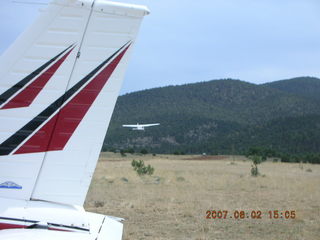 Young -- Chapman Ranch Airport - Brian and Sherry taking off - tail of N4372J