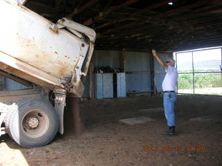 Young -- Chapman Ranch Airport - dump truck in the hangar