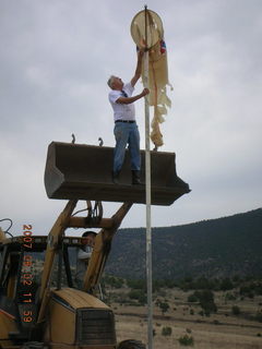 Young -- Chapman Ranch Airport - Bob working on wind sock circle