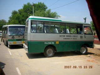 40 69e. Agra - on the way to taj mahal - electric bus