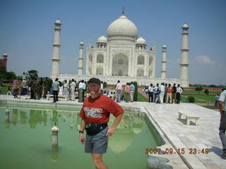 52 69e. Taj Mahal pool, main building - Adam