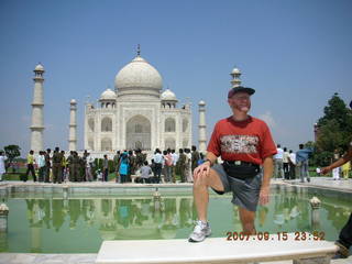 54 69e. Taj Mahal pool, main building - Adam