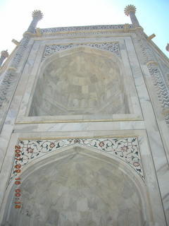 84 69e. Taj Mahal ornate main building wall