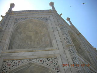 85 69e. Taj Mahal ornate main building wall