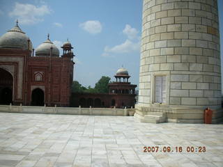 102 69e. Taj Mahal mosque and bottom of spire